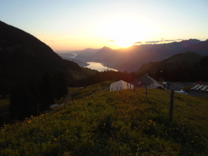 Chalet d`alpage Fluonalp Vue de la maison été