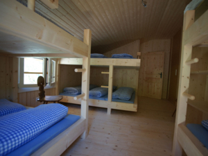 Alphütte Fluonalp Schlafzimmer