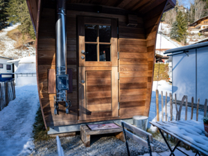 Camping Holzhäuschen auf dem Campingplatz Jardin