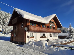 Alp-refuge Rusch House view winter