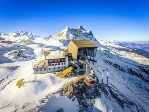 Berggasthaus Gotschnagrat Hausansicht Winter